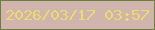 文字の大きさ：3、枠の色：69813e、背景の色：d1b4ad、文字の色：e8dd6d 無料ブログパーツのブログ時計