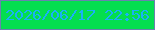 文字の大きさ：3、枠の色：6982ae、背景の色：04de4f、文字の色：1ab0f7 無料ブログパーツのブログ時計