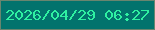 文字の大きさ：5、枠の色：69856f、背景の色：02736d、文字の色：2ff0a1 無料ブログパーツのブログ時計