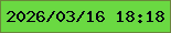 文字の大きさ：2、枠の色：69863b、背景の色：6ad942、文字の色：050111 無料ブログパーツのブログ時計