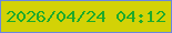 文字の大きさ：5、枠の色：6987e1、背景の色：d3d206、文字の色：1daa2b 無料ブログパーツのブログ時計