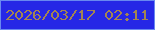 文字の大きさ：1、枠の色：6988f0、背景の色：2627e6、文字の色：a38551 無料ブログパーツのブログ時計
