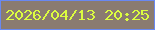 文字の大きさ：4、枠の色：6988f1、背景の色：8a7b70、文字の色：dcfd40 無料ブログパーツのブログ時計