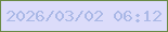 文字の大きさ：2、枠の色：698a44、背景の色：dcdcfa、文字の色：aab8e6 無料ブログパーツのブログ時計