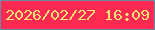 文字の大きさ：2、枠の色：698aa7、背景の色：fe2a52、文字の色：f3e276 無料ブログパーツのブログ時計