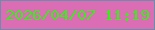 文字の大きさ：3、枠の色：698daa、背景の色：da6db4、文字の色：39ed19 無料ブログパーツのブログ時計