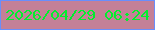 文字の大きさ：4、枠の色：698efb、背景の色：c48097、文字の色：02ef2e 無料ブログパーツのブログ時計