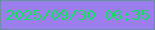文字の大きさ：2、枠の色：69919d、背景の色：9b7eee、文字の色：08e25f 無料ブログパーツのブログ時計