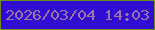 文字の大きさ：4、枠の色：699214、背景の色：310dd2、文字の色：9a75a9 無料ブログパーツのブログ時計
