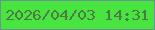 文字の大きさ：5、枠の色：69948f、背景の色：48e440、文字の色：4e7944 無料ブログパーツのブログ時計