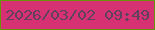 文字の大きさ：1、枠の色：699509、背景の色：d63172、文字の色：60415e 無料ブログパーツのブログ時計