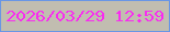 文字の大きさ：2、枠の色：6996e5、背景の色：c1bdb0、文字の色：f92cf0 無料ブログパーツのブログ時計
