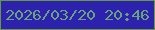 文字の大きさ：4、枠の色：69993e、背景の色：2d22ad、文字の色：6aa27e 無料ブログパーツのブログ時計