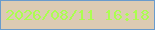 文字の大きさ：2、枠の色：699bcc、背景の色：dccbb3、文字の色：abfe50 無料ブログパーツのブログ時計