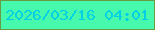 文字の大きさ：4、枠の色：699c43、背景の色：47f9ad、文字の色：02d0e4 無料ブログパーツのブログ時計