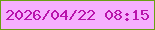 文字の大きさ：2、枠の色：69a112、背景の色：f6affe、文字の色：b913ab 無料ブログパーツのブログ時計