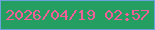 文字の大きさ：5、枠の色：69a2dd、背景の色：259e62、文字の色：f05f9a 無料ブログパーツのブログ時計