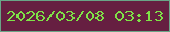文字の大きさ：1、枠の色：69a587、背景の色：661f41、文字の色：7ee247 無料ブログパーツのブログ時計