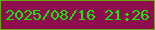 文字の大きさ：1、枠の色：69a814、背景の色：8e0d4c、文字の色：13e707 無料ブログパーツのブログ時計