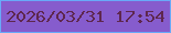 文字の大きさ：4、枠の色：69a9f8、背景の色：865ccd、文字の色：5e274e 無料ブログパーツのブログ時計