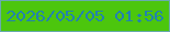 文字の大きさ：5、枠の色：69aaae、背景の色：4cc60d、文字の色：2282af 無料ブログパーツのブログ時計