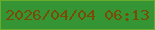 文字の大きさ：4、枠の色：69ac2d、背景の色：359434、文字の色：794c05 無料ブログパーツのブログ時計