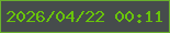 文字の大きさ：2、枠の色：69b02e、背景の色：464c4c、文字の色：69c40b 無料ブログパーツのブログ時計