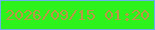文字の大きさ：2、枠の色：69b0ec、背景の色：2df21c、文字の色：b99746 無料ブログパーツのブログ時計
