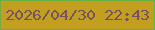 文字の大きさ：1、枠の色：69b145、背景の色：c29f1f、文字の色：765161 無料ブログパーツのブログ時計