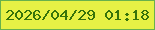 文字の大きさ：2、枠の色：69b14c、背景の色：e7f145、文字の色：36730a 無料ブログパーツのブログ時計