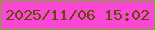 文字の大きさ：3、枠の色：69b220、背景の色：fa47d4、文字の色：634704 無料ブログパーツのブログ時計