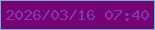 文字の大きさ：5、枠の色：69b5d3、背景の色：740374、文字の色：8a33b6 無料ブログパーツのブログ時計