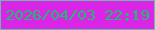 文字の大きさ：1、枠の色：69b7b2、背景の色：da24e6、文字の色：16c16e 無料ブログパーツのブログ時計