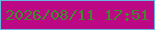 文字の大きさ：2、枠の色：69b8e4、背景の色：bd0885、文字の色：3e8a2c 無料ブログパーツのブログ時計