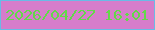 文字の大きさ：1、枠の色：69bbe6、背景の色：d67dcb、文字の色：62d94a 無料ブログパーツのブログ時計
