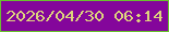 文字の大きさ：5、枠の色：69c12e、背景の色：84069b、文字の色：ddd37c 無料ブログパーツのブログ時計