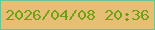 文字の大きさ：1、枠の色：69c597、背景の色：e7bf74、文字の色：6fa015 無料ブログパーツのブログ時計