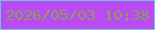 文字の大きさ：3、枠の色：69c5e0、背景の色：ba4af2、文字の色：8c9e5c 無料ブログパーツのブログ時計