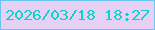 文字の大きさ：3、枠の色：69c5f1、背景の色：e6d0f3、文字の色：0bd2cd 無料ブログパーツのブログ時計