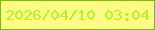 文字の大きさ：4、枠の色：69c701、背景の色：fdfb86、文字の色：adf623 無料ブログパーツのブログ時計
