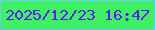 文字の大きさ：3、枠の色：69caf3、背景の色：3df162、文字の色：611cf4 無料ブログパーツのブログ時計