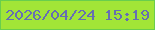 文字の大きさ：3、枠の色：69ce4d、背景の色：a2e537、文字の色：666eb3 無料ブログパーツのブログ時計