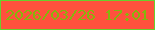 文字の大きさ：2、枠の色：69cf2c、背景の色：ff513d、文字の色：86b50c 無料ブログパーツのブログ時計
