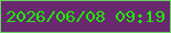 文字の大きさ：3、枠の色：69d062、背景の色：68296e、文字の色：21e805 無料ブログパーツのブログ時計