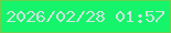 文字の大きさ：3、枠の色：69d14e、背景の色：16f46b、文字の色：cbe5dd 無料ブログパーツのブログ時計