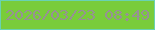 文字の大きさ：1、枠の色：69d2b2、背景の色：79cc3a、文字の色：979194 無料ブログパーツのブログ時計