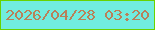 文字の大きさ：3、枠の色：69d300、背景の色：71eddf、文字の色：b98159 無料ブログパーツのブログ時計