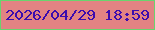 文字の大きさ：2、枠の色：69d46e、背景の色：e28383、文字の色：3b0cae 無料ブログパーツのブログ時計