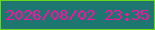 文字の大きさ：2、枠の色：69d81c、背景の色：1d766f、文字の色：ff0ea1 無料ブログパーツのブログ時計