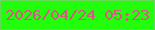 文字の大きさ：4、枠の色：69d857、背景の色：21fd0b、文字の色：d95586 無料ブログパーツのブログ時計